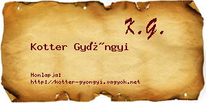 Kotter Gyöngyi névjegykártya