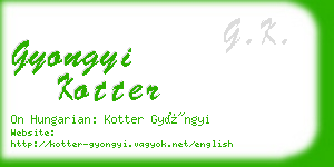 gyongyi kotter business card